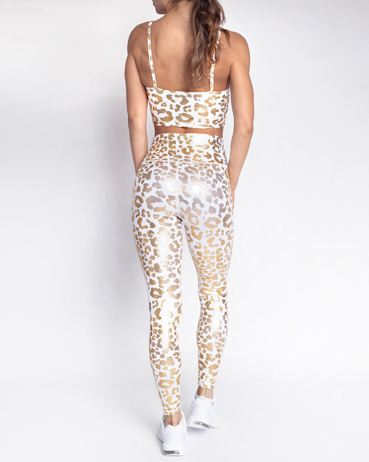 Nicola Metallic Leopard Leggings