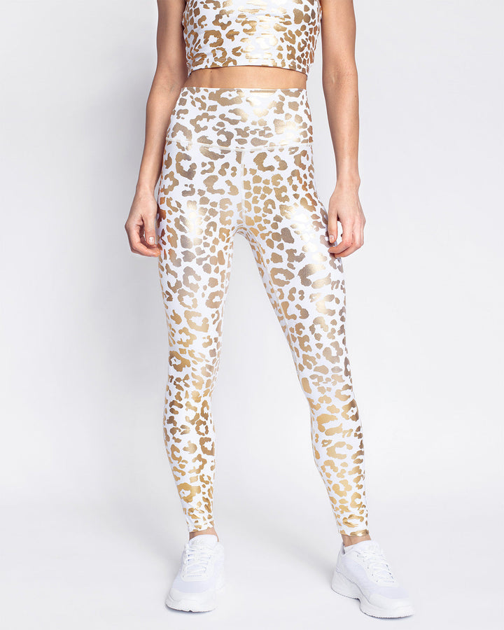 Nicola Metallic Leopard Leggings