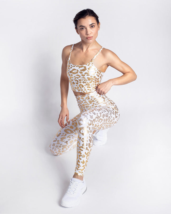 Nicola Metallic Leopard Leggings