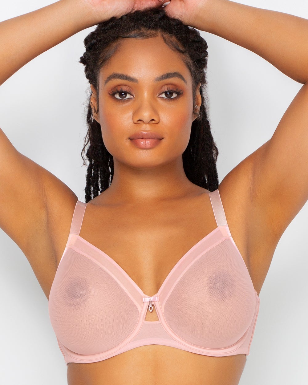 Curvy Couture Sheer Mesh Unlined Bra