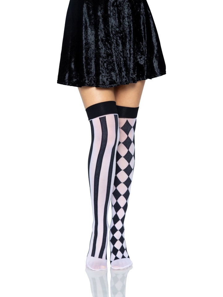 Harlequin Thigh High Stockings