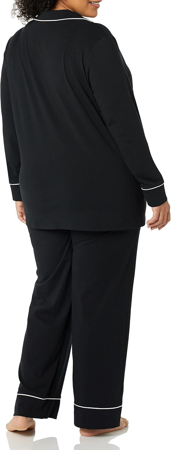 Women'S Cotton Modal Long-Sleeve Shirt and Full-Length Bottom Pajama Set (Available in plus Size)