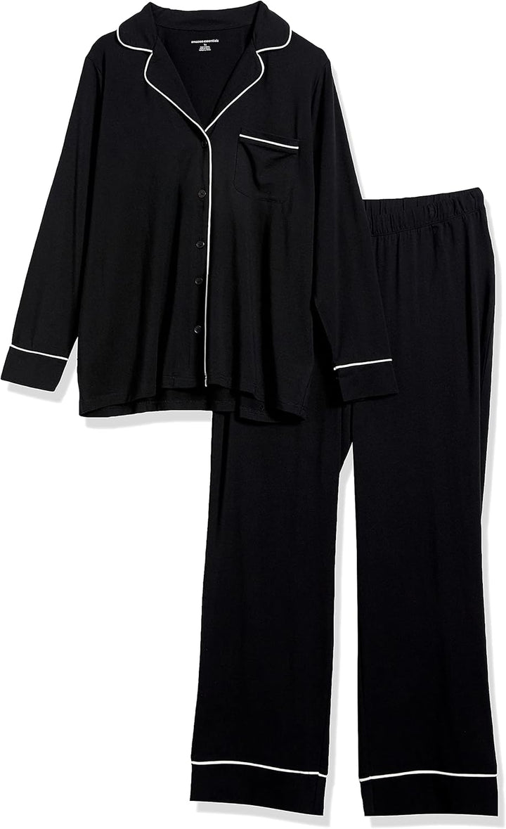 Women'S Cotton Modal Long-Sleeve Shirt and Full-Length Bottom Pajama Set (Available in plus Size)