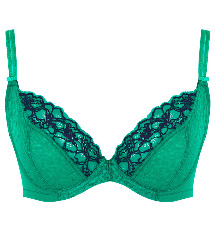 Panache Envy Plunge Underwire Bra (7286) - Emerald Leopard