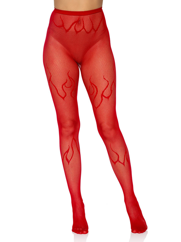 Flame Fishnet Tights