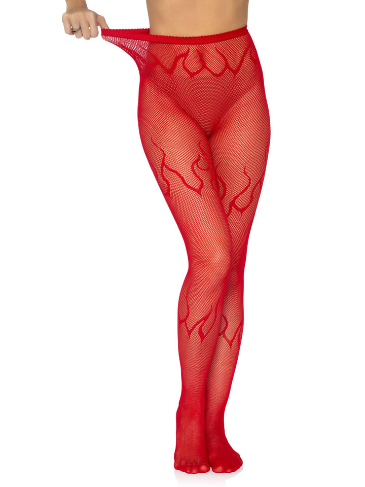 Flame Fishnet Tights