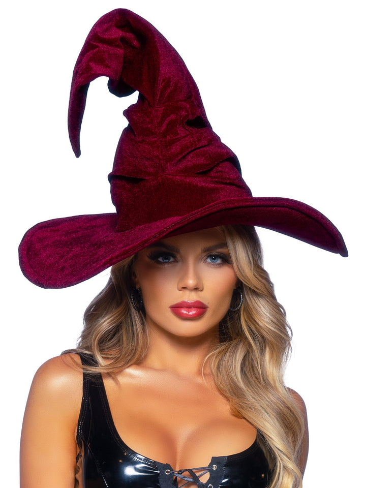 Velvet Ruched Witch Hat