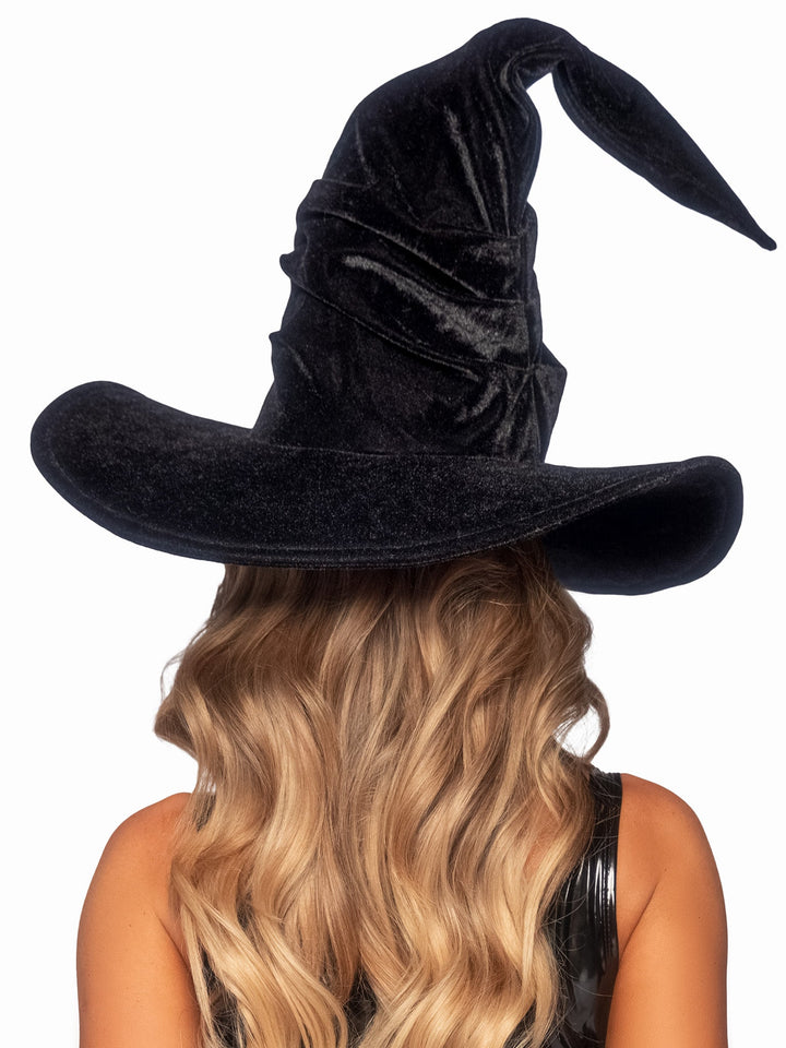 Velvet Ruched Witch Hat