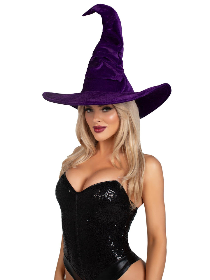 Velvet Ruched Witch Hat