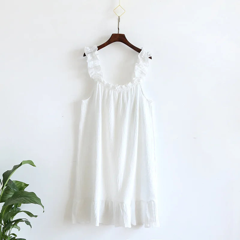 Nightgown with decorative straps