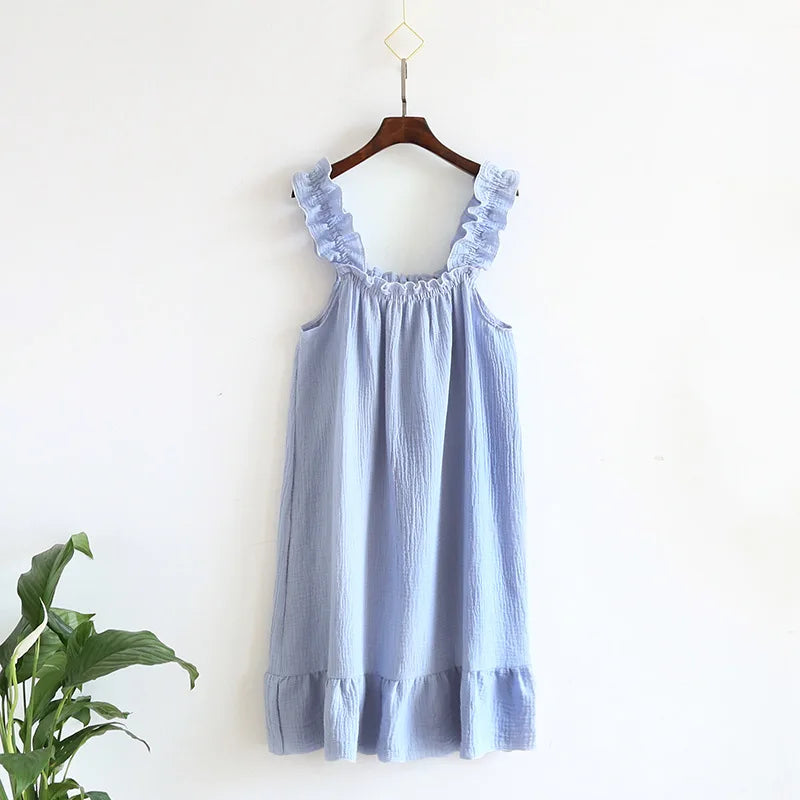 Nightgown with decorative straps