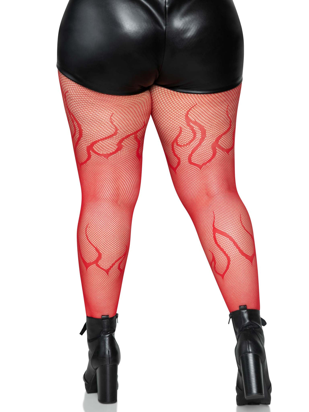 Flame Plus Fishnet Tights