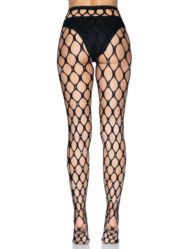 Loren Rhinestone Net Tights