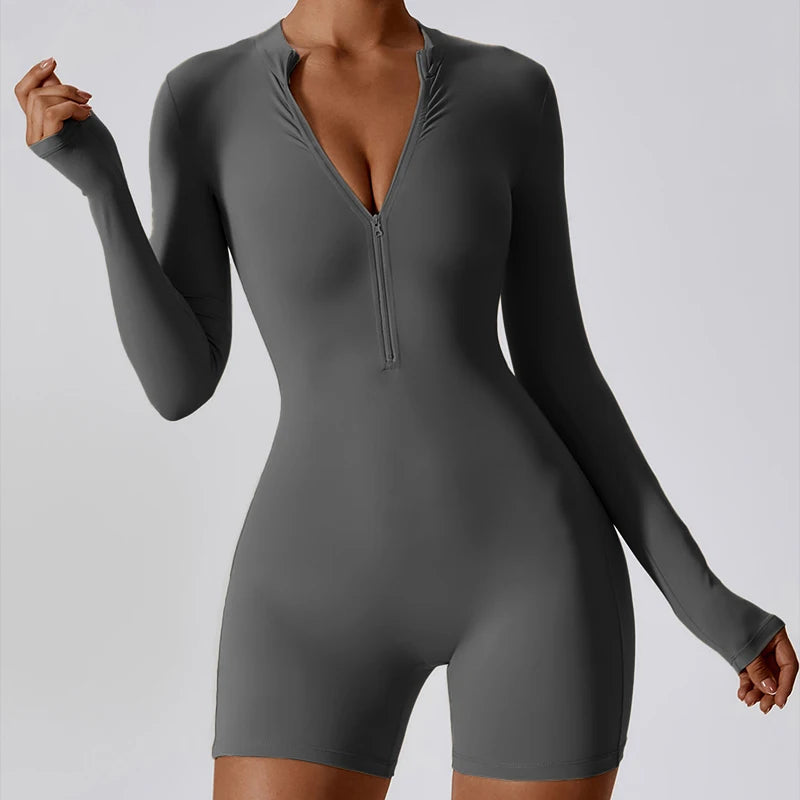 SOLID LONG SLEEVE JUMPSUIT