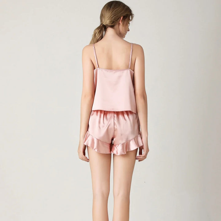 Two-Piece Suspender Shorts Pajamas