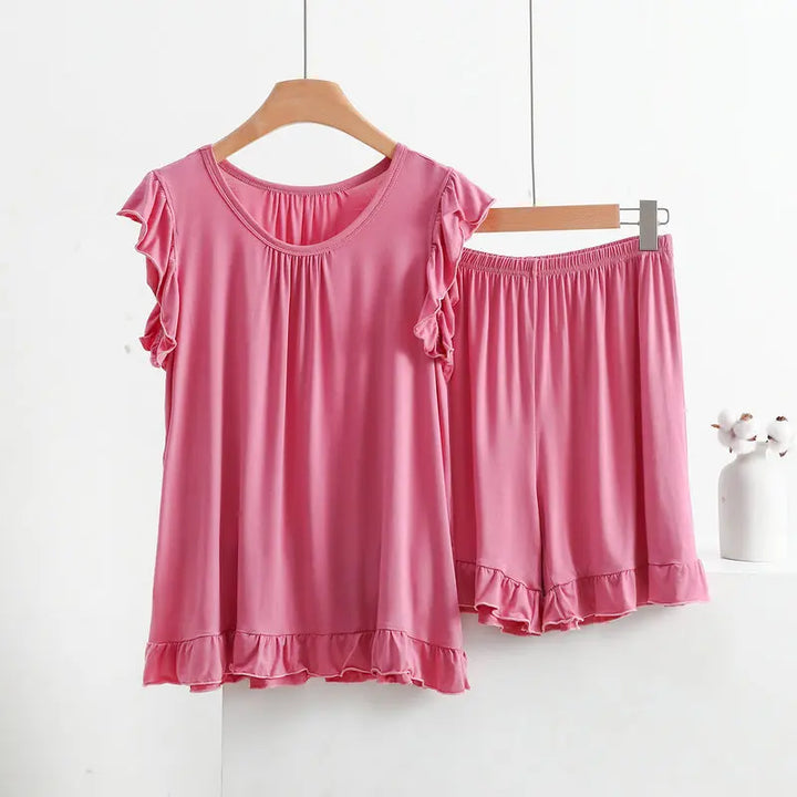 Women Sleeveless Tops Shorts Suit Summer  Nightwear Pajamas Set XL-8XL Plus Size