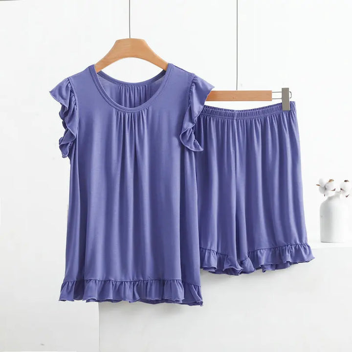 Women Sleeveless Tops Shorts Suit Summer  Nightwear Pajamas Set XL-8XL Plus Size