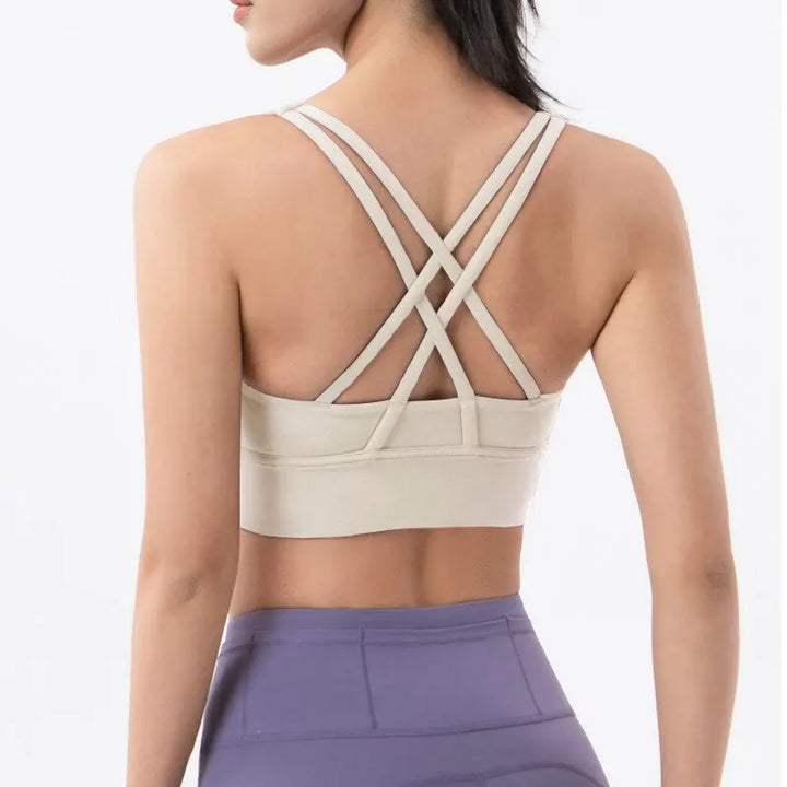 Women's Sports Bra with 4 Strings on the Back