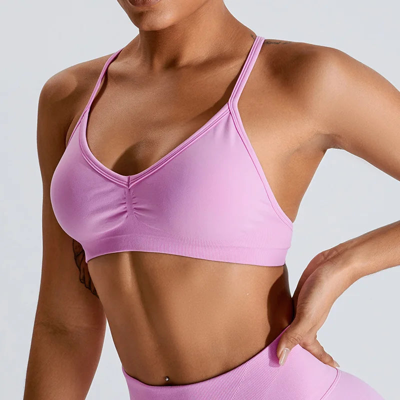 Seamless Workout Push-Up Crop Top