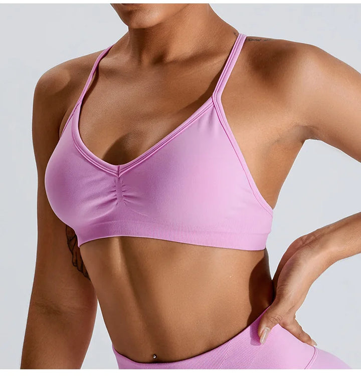 Seamless Workout Push-Up Crop Top