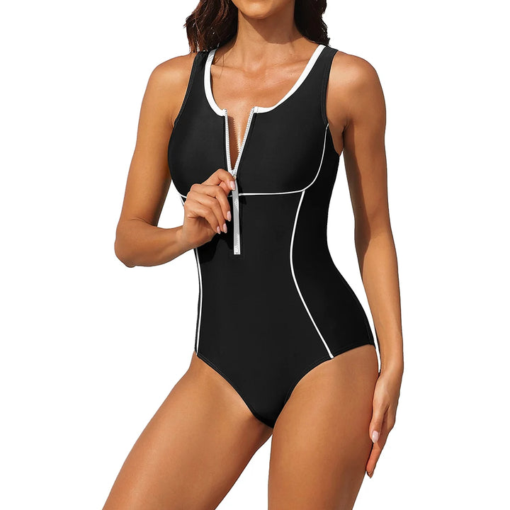 Women Boyleg One Piece Water Aerobic Competitive Bathing Suit