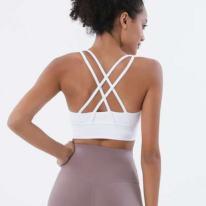 Women's Sports Bra with 4 Strings on the Back