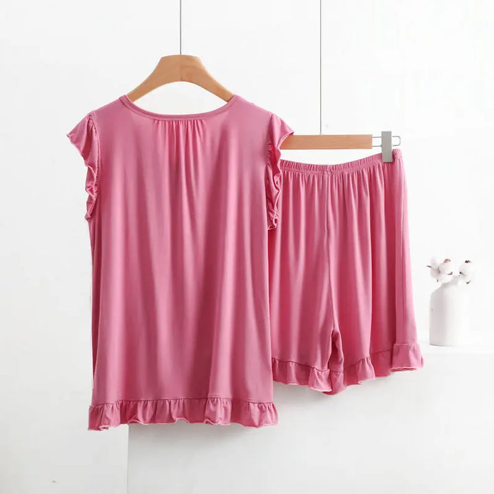 Women Sleeveless Tops Shorts Suit Summer  Nightwear Pajamas Set XL-8XL Plus Size