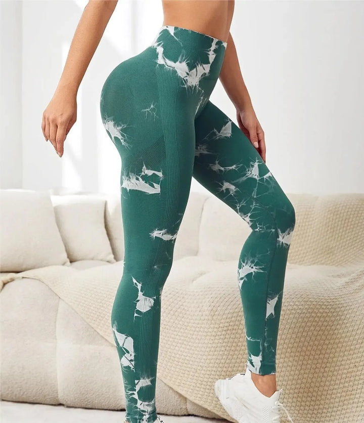 Leggings seamless batik verde y nude