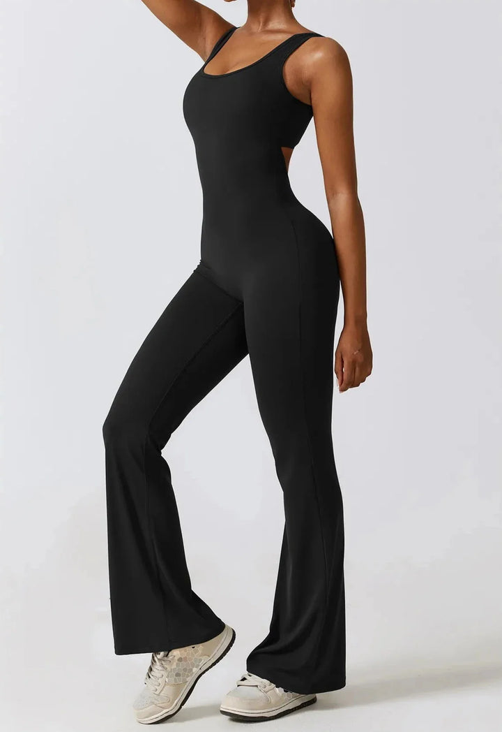 Imprint Hollow Back Jumpsuit