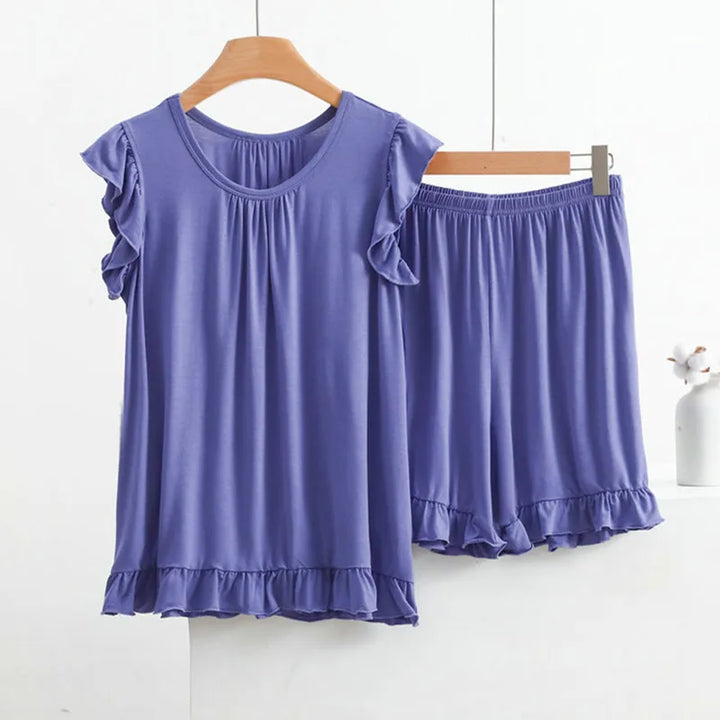 Women Sleeveless Tops Shorts Suit Summer  Nightwear Pajamas Set XL-8XL Plus Size