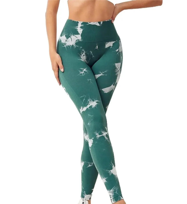 Leggings seamless batik verde y nude