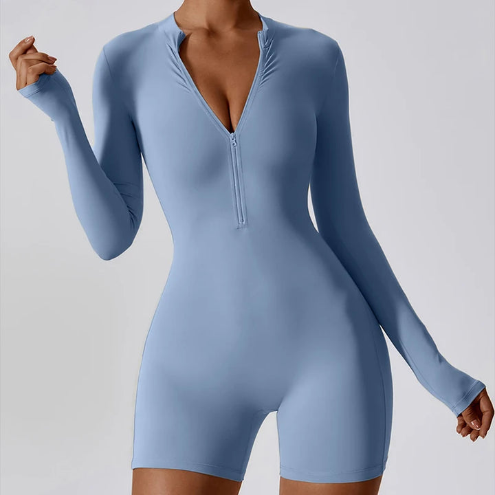 SOLID LONG SLEEVE JUMPSUIT