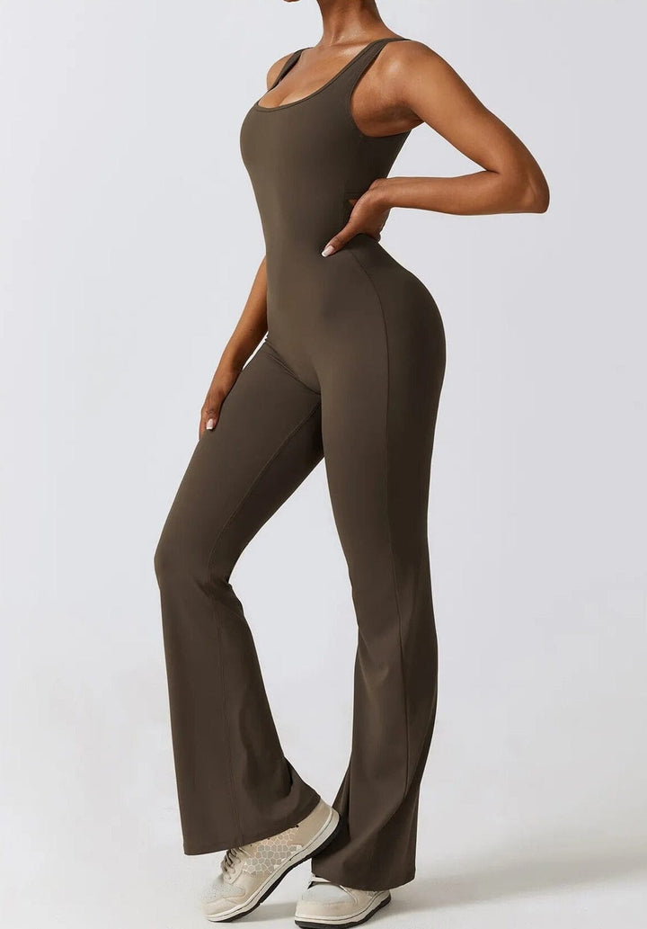 Imprint Hollow Back Jumpsuit