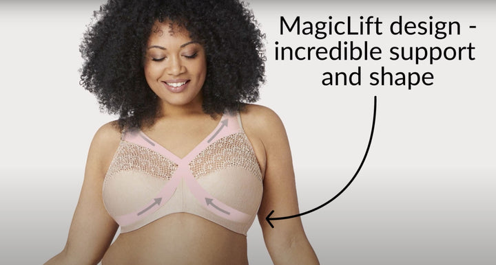 Glamorise MagicLift Moisture Wire-free Control Bra - Pink Heather