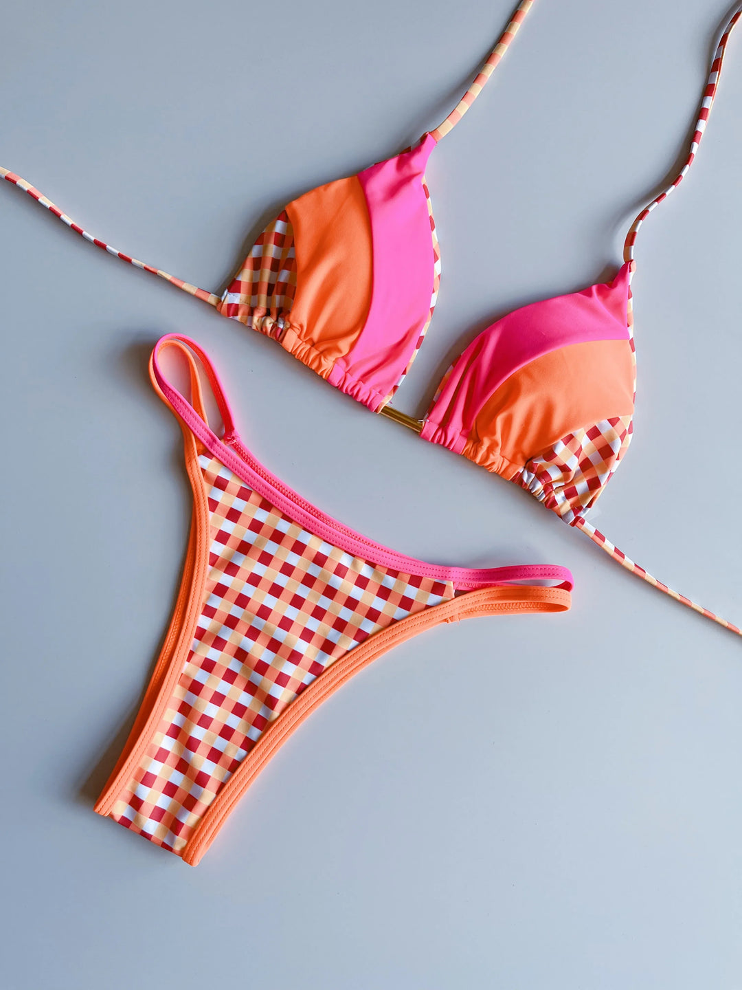 Neon Leopard Colorblock Brazilian Bikini