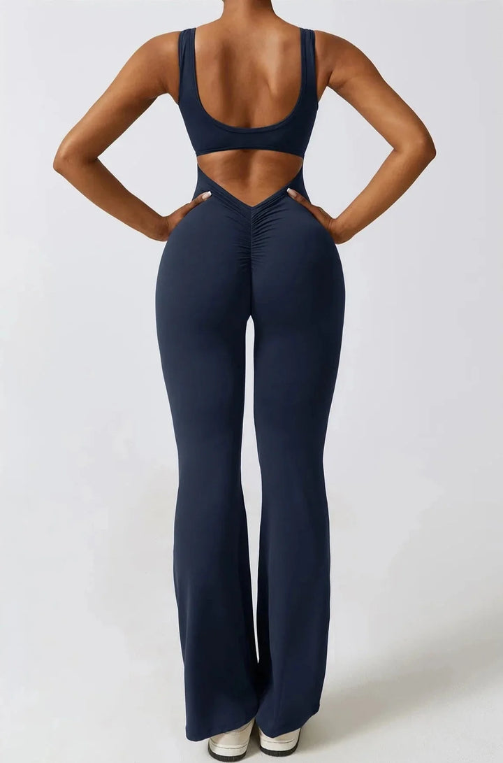 Imprint Hollow Back Jumpsuit