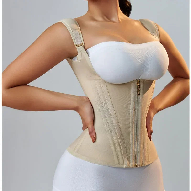 Waist Trainer for Women Body Shaper Corset Vest Tank Top with Steel Bones