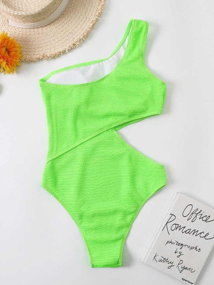 Cutout One Shoulder One-Piece Swimwear