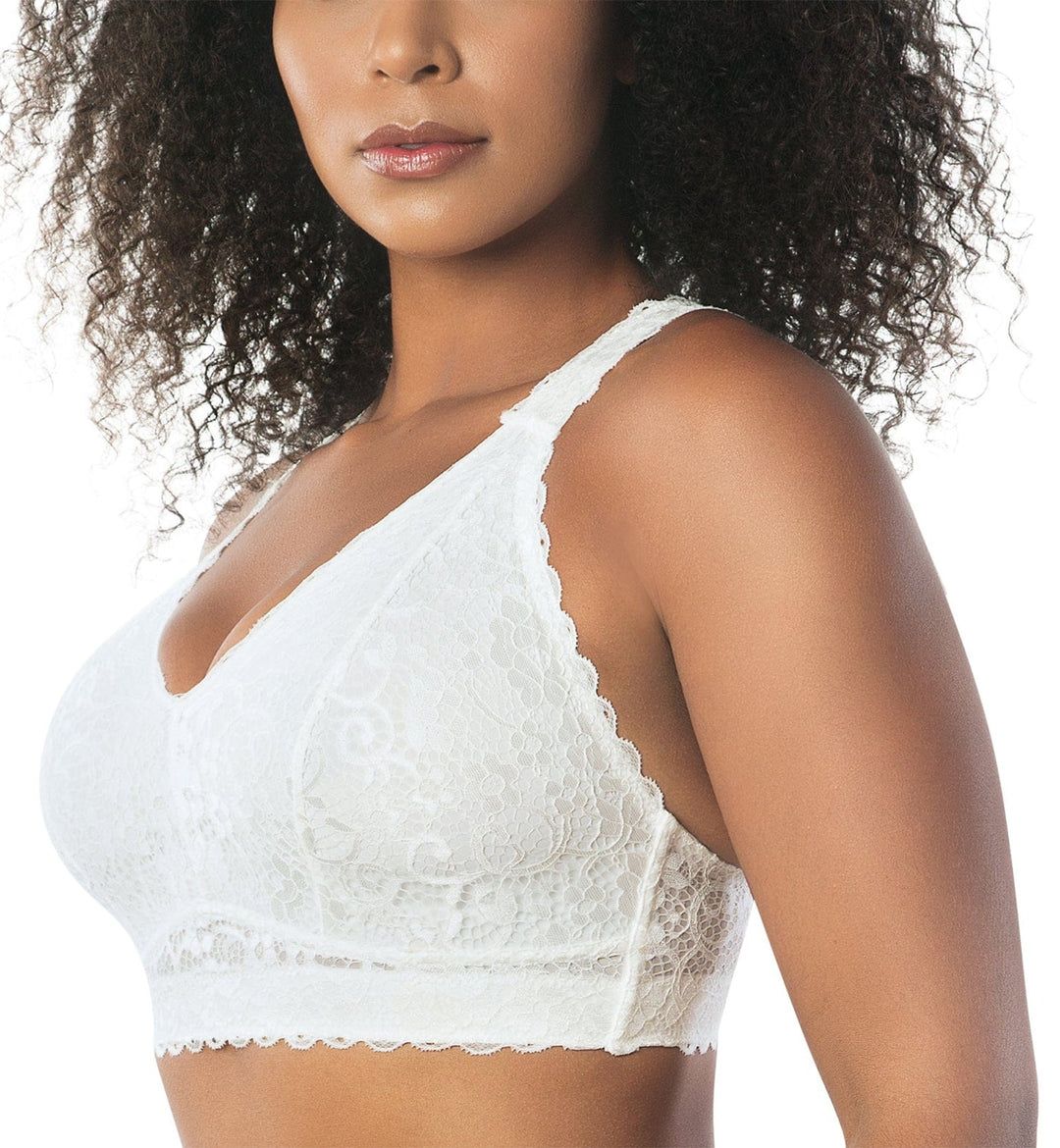 Parfait Adriana Banded Stretch Lace Wireless Bralette (P5482) - Pearl White