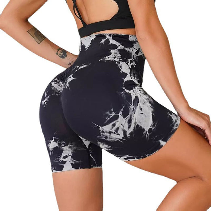 Tie-Dye High Waist Hip Lift Bike Shorts