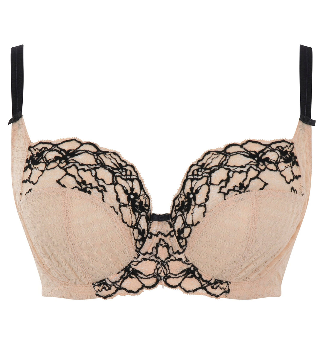 Panache Envy Balcony Underwire Bra (7285) - Sand/Black