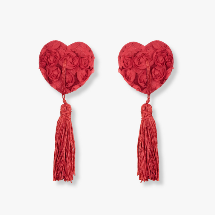 Cache-tétons pompon coeur - passionpetal