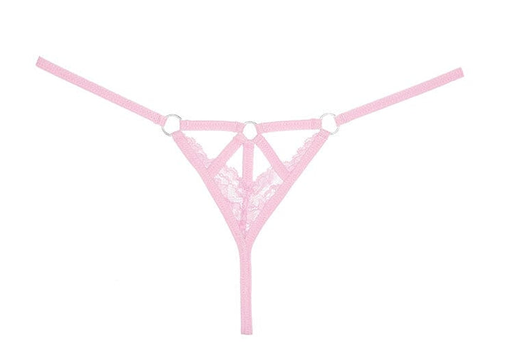 Do Not Disturb Lace Thong - Pink O/S