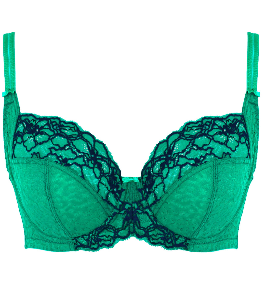 Panache Envy Balcony Underwire Bra (7285) - Emerald Leopard