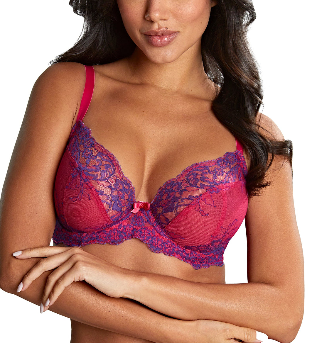 Panache Ana Lace Plunge Underwire Bra (9396) - Orchid/Indigo