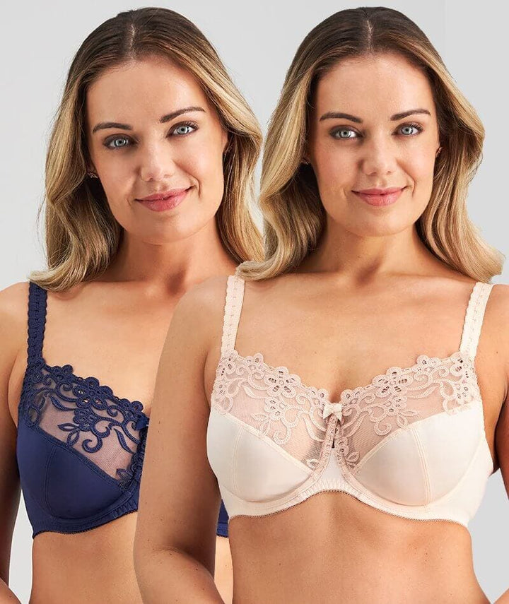 Fayreform Coral Underwire Bra - 2 Pack - Pearl Blush/Medieval Blue