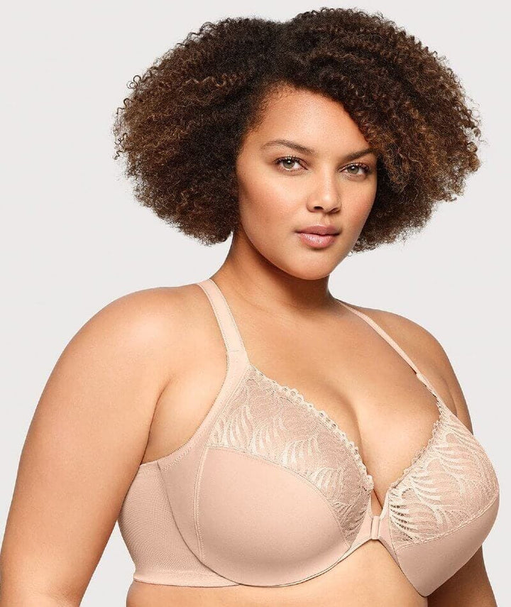 Glamorise Front-Closure T-Back WonderWire Bra 2 Pack - Cafe