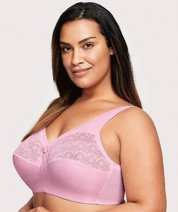 Glamorise MagicLift Moisture Wire-free Control Bra - Pink Heather