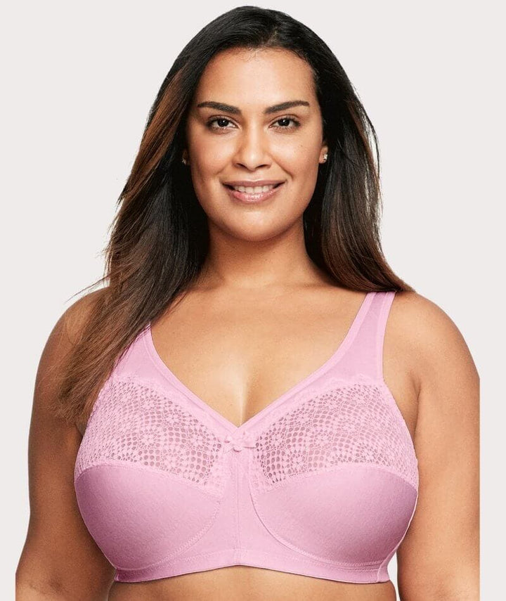 Glamorise MagicLift Moisture Wire-free Control Bra - Pink Heather