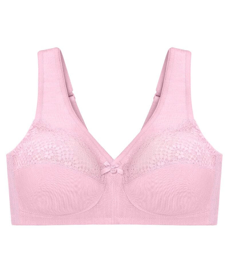 Glamorise MagicLift Moisture Wire-free Control Bra - Pink Heather